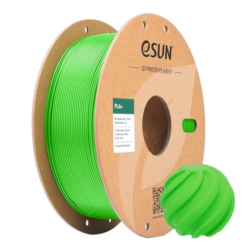 eSUN PLA+ Filament 1.75mm, 3D Printer Filament PLA Plus, Dimensional Accuracy +/- 0.03mm, 1KG Spool (2.2 LBS) 3D Printing Filament for 3D Printers, Peak Green