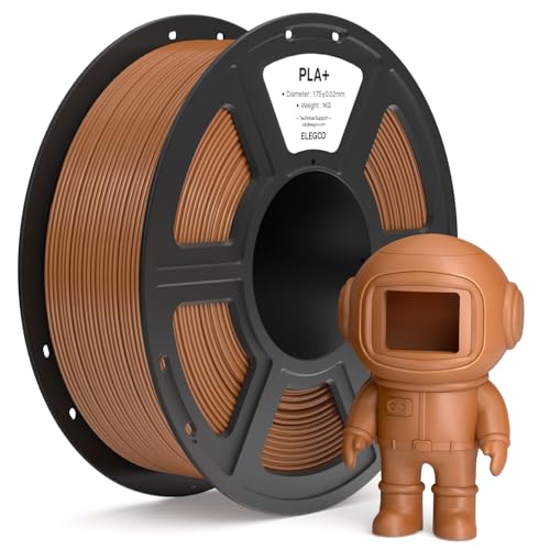 ELEGOO PLA+ Filament 1.75mm Brown 1KG, High Toughness PLA Plus 3D Printer Filament Dimensional Accuracy +/- 0.02mm, 1kg Spool(2.2lbs) Fits for Most FDM 3D Printers
