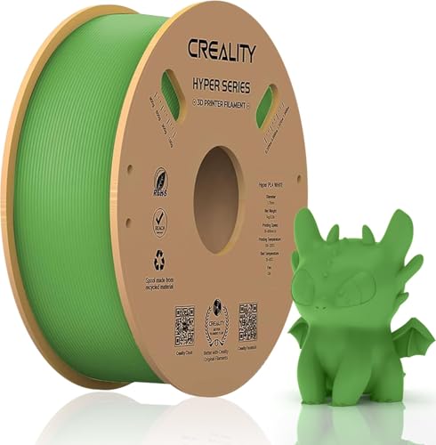 Official Creality Hyper PLA Filament 1.75mm, High Speed PLA 30-600mm/s Rapid 3D Printer Filament, Dimensional Accuracy +/-0.02mm, Fit Most FDM 3D Printers，1KG(2.2lbs) Spool Green
