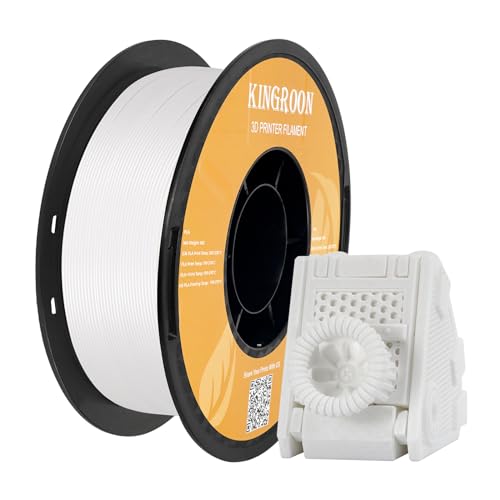 Kingroon High Speed PLA 3D Printer Filament 1.75mm, 3D Printer Rapid Filament for 30-600mm/s Hyper Printing Filament, Dimensional Accuracy +/- 0.03 mm, 1kg Plastic Spool(2.2lbs) (White)