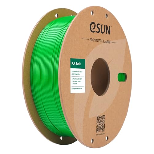 eSUN PLA Basic Filament 1.75mm, 3D Printer Filament High Speed PLA for Fast Printing, 1KG Spool (2.2 LBS) 3D Printing Filament for High Speed 3D Printers, Green