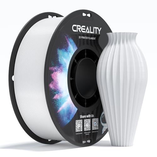 Creality PETG 3D Printer Filament 1.75mm, Excellent Toughness High Precision, Odorless Non-Toxic Moistureproof, 1kg(2.2lbs) Glossy PETG Filament for 3D Printer (White)