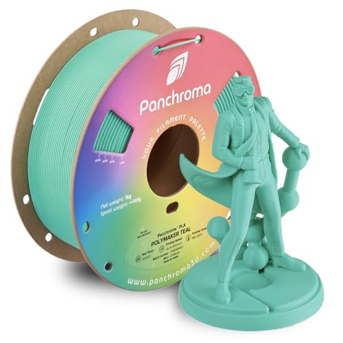 Panchroma PLA Polymaker Teal 3D Printer Filament, 1.75mm, 1kg Spool, Easy to Print, High Speed Printing, Tangle Free, AMS Compatible, Perfect for Toys, Decor, Miniatures, Models & Cosplay