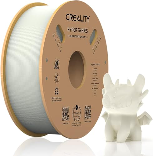 Official Creality Hyper PLA Filament 1.75mm, High Speed PLA 30-600mm/s 3D Printer Filament, Dimensional Accuracy +/-0.02mm, Fit Most FDM 3D Printers，1KG(2.2lbs) Spool White