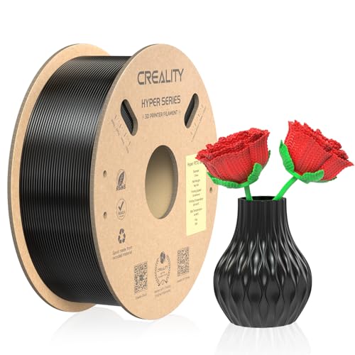 Creality PETG Filament 1.75mm-Christmas Gifts, Hyper PETG Filament High Speed 30-600mm/s High Toughness Chemical Resistance 3D Printer Filament, 1KG Cardboard Spool(2.2lbs) (Black)