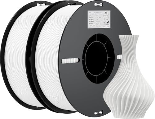 Creality PLA Filament 1.75mm Bundle 2KG, 3D Printer Filament Dimensional Accuracy +/- 0.02mm, No-Tangling Strong Bonding 3D Printing Filament, Fits for Most FDM 3D Printers(White)