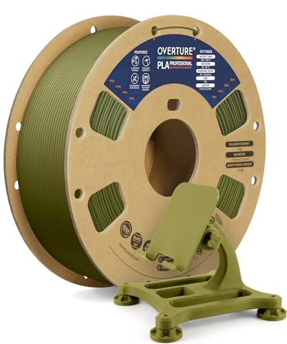 OVERTURE PLA Plus (PLA+) Filament 1.75mm, Stronger & More Durable, Professional Toughness 3D Printer Filament 1kg (2.2lbs), High Precision +/- 0.02mm, Tangle-Free (Olive Green)