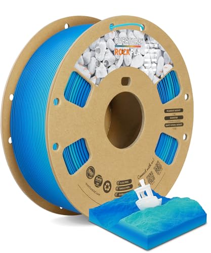 OVERTURE Rock PLA Filament 1.75mm, Marble PLA 3D Printer Filament 1kg Spool (2.2lbs), Dimensional Accuracy +/- 0.02 mm, Fit Most FDM Printer (Barrier Reef)