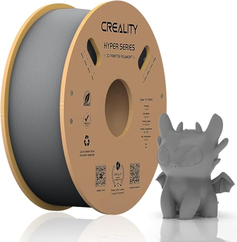 Official Creality Hyper PLA Filament 1.75mm, High Speed PLA 30-600mm/s 3D Printer Filament, Dimensional Accuracy +/-0.02mm, Fit Most FDM 3D Printers, 1KG(2.2lbs) Spool Gray