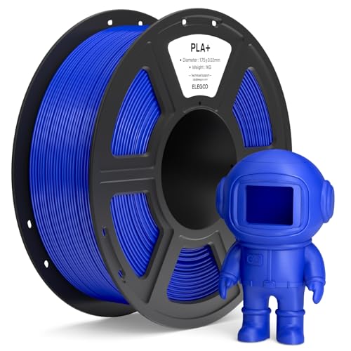 ELEGOO PLA+ Filament 1.75mm Dark Blue 1KG, High Toughness PLA Plus 3D Printer Filament Dimensional Accuracy +/- 0.02mm, 1kg Spool(2.2lbs) Fits for Most FDM 3D Printers