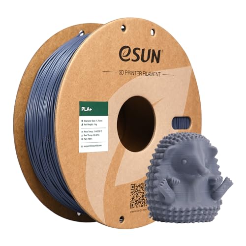 eSUN PLA+ Filament 1.75mm, 3D Printer Filament PLA Plus, Dimensional Accuracy +/- 0.03mm, 1KG Spool (2.2 LBS) 3D Printing Filament for 3D Printers, Grey