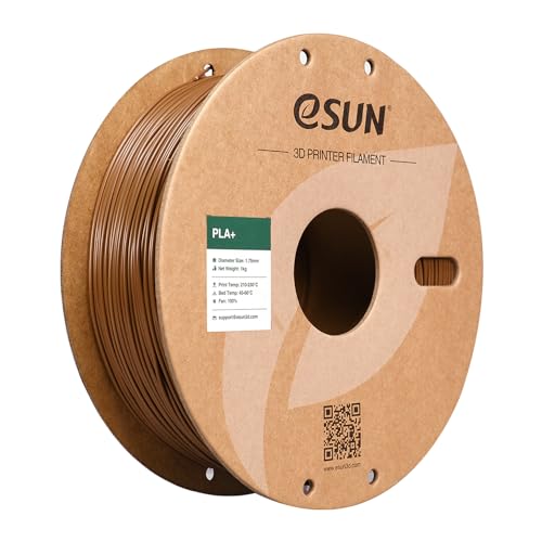 eSUN PLA+ Filament 1.75mm, 3D Printer Filament PLA Plus, Dimensional Accuracy +/- 0.03mm, 1KG Spool (2.2 LBS) 3D Printing Filament for 3D Printers, Brown