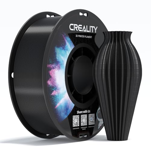 Creality PETG Filament 1.75, 3D Printer Filament, Excellent Toughness High Precision, Odorless Non-Toxic Moistureproof, 1kg(2.2lbs) Glossy 3D Printing Filament for 3D Printer (Black)