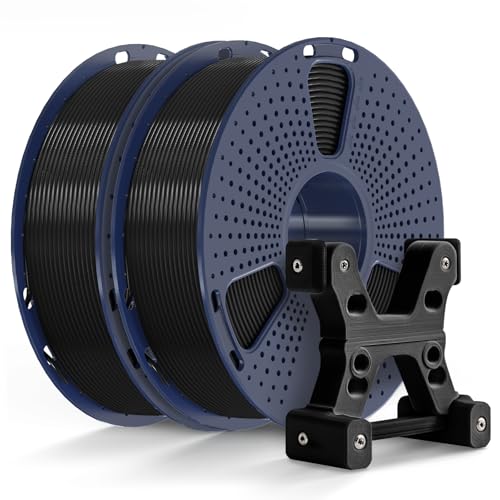 PETG Filament 1.75mm - 2kg(4.4lbs) Elite 3D Printer Filament, Black + Black Bundle