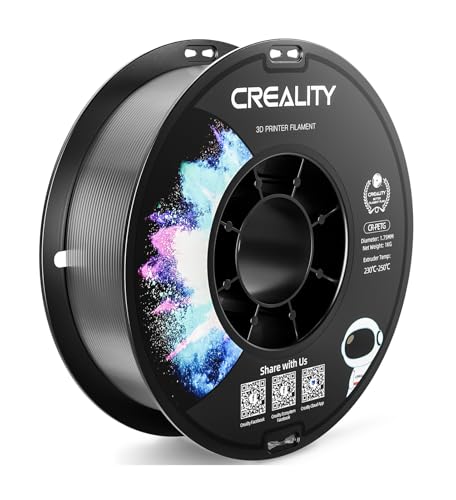 CREALITY PETG Filament 1.75mm 3D Printer Filament, 1kg (2.2lb) Neatly Wound Spool, Dimensional Accuracy ±0.03mm, 2024 Latest Batch, Fit for Ender, Bambu Lab, Anycubic,ELEGOO FDM Printers, Transparent