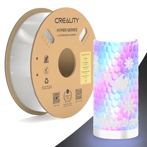 Official Creality Transparent Filament Hyper PETG Filament Clear 1.75mm, High Speed 600mm/s 3D Printer Filament PETG, 1kg(2.2lbs)/Spool, Dimensional Accuracy ± 0.05 mm