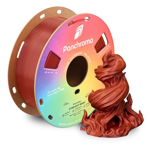 Polymaker Panchroma Red Color Changing PLA, 1.75mm, 1KG, Glitter Starlight Mars 3D Printer Filament, Hides Layer Lines, Easy to Print, Tangle Free, AMS Compatible, Works with Most FDM Printers