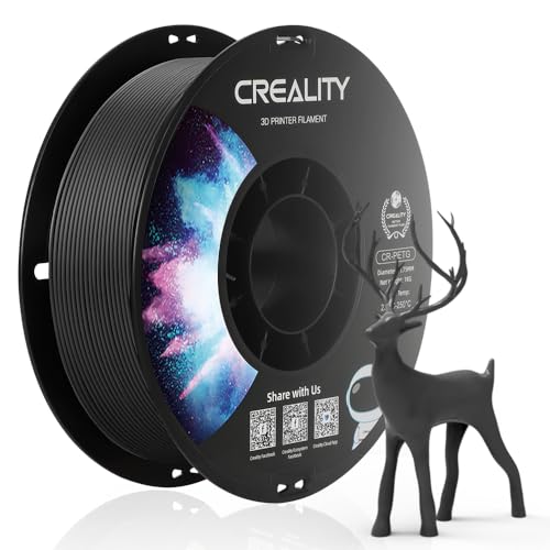 Creality PETG Filament 1.75mm Black, 3D Printer Filament No-Tangling, Strong Bonding and Overhang Performance Dimensional Accuracy +/-0.02mm, 2.2lbs/Spool