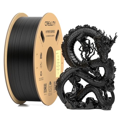 Official Creality Hyper ABS Filament 1.75mm, High Speed ABS 30-350mm/s 3D Printer Filament ABS, High Impact Resistance, Dimensional Accuracy +/-0.02mm, 1KG(2.2lbs) Spool Black, Fit Most 3D Printer