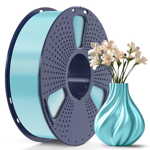 SUNLU TPU-Silk 3D Printer Filament, 98A TPU Filament 1.75mm, Glossy Silk Surface TPU Filament, Flexible TPU 3D Printing Filament, Dimensional Accuracy +/- 0.03mm, 1kg(2.2lbs) Spool, Pale Blue