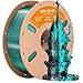 ERYONE Silk Dual Color PLA Filament 3D Printer 1.75mm +/- 0.03mm, Bicolor Filament Two Tone PLA 1KG(2.2lbs) Cardboard Spool, Black Green