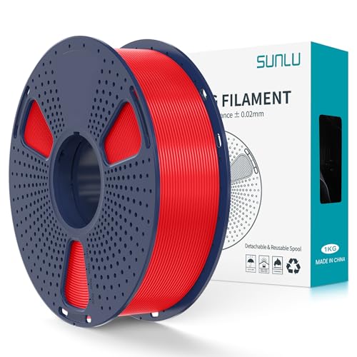 SUNLU PLA+2.0 3D Printer Filament, Upgrade PLA+ Filament 1.75mm, Tougher and Stronger, Neatly Wound PLA Plus Filament, Dimensional Accuracy +/-0.02mm, 1KG Spool(2.2lbs), Red