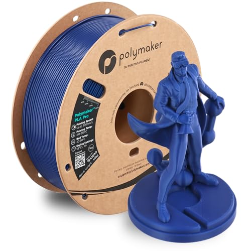Polymaker PLA Pro 3D Printing Filament Blue 1.75mm 1KG, High-Impact Tough PLA, Fast Printing up to 300mm/s, High Speed New Formula, Easy to Print on Most FDM Printers, No Enclosure Required