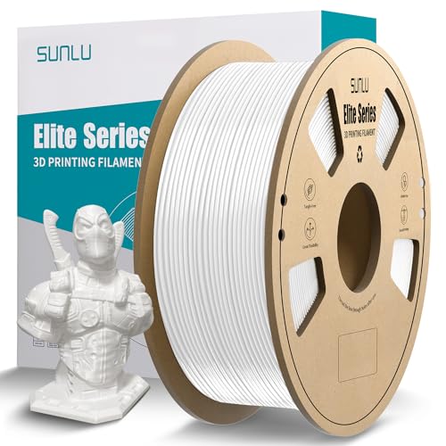 SUNLU Official Elite PETG Filament 1.75mm - 1kg(2.2lbs) Strong, Accurate 3D Printer Filament, 320 Meters, White
