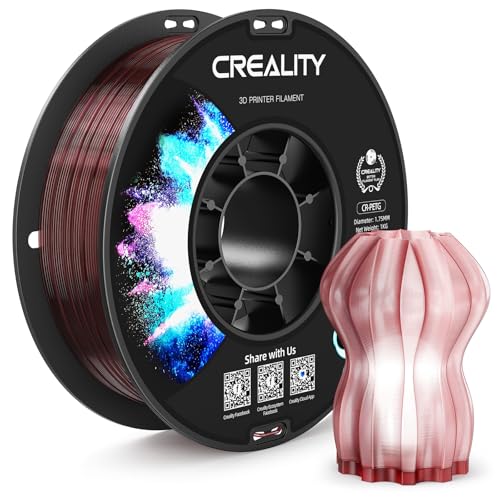 CREALITY PETG Filament 1.75mm 3D Printer Filament, 1kg (2.2lb) Neatly Wound Spool, Dimensional Accuracy ±0.03mm, Fit for Ender, Bambu Lab, Anycubic,ELEGOO FDM Printers, Transparent Wine Red