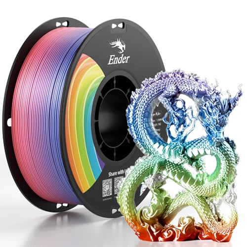 Creality 3D Printer Filament, Rainbow PLA+ Filament 1.75mm, Multicolor PLA Plus Strong Toughness Dimensional Accuracy +/- 0.03mm, PLA Pro for Most 3D Printer, 1KG Spool(2.2lbs)