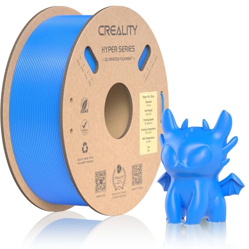 Official Creality Hyper PLA Filament 1.75mm, High Speed PLA 30-600mm/s 3D Printer Filament, Dimensional Accuracy +/-0.02mm, Fit Most FDM 3D Printers，1KG(2.2lbs) Spool Blue