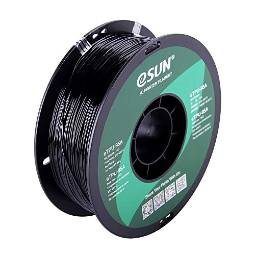 eSUN 1.75mm TPU 95A Flexible 3D Printer Filament 1KG Spool (2.2lbs), Black
