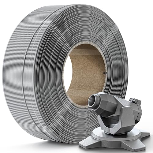 Creality PETG Filament Refill 1.75mm 3D Printer Filament, 1kg (2.2lb) Refilament for Bambu Lab Reusable Spool, Dimensional Accuracy ±0.03mm, Grey