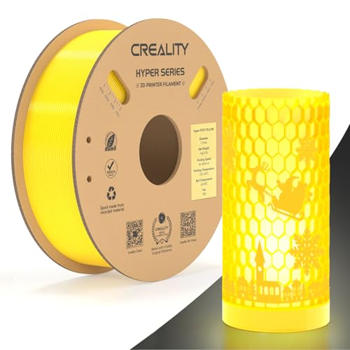 Official Creality Hyper PETG Filament 1.75mm, High Speed 600mm/s 3D Printer Filament PETG, 1kg(2.2lbs)/Spool, Dimensional Accuracy ± 0.05 mm (Yellow)