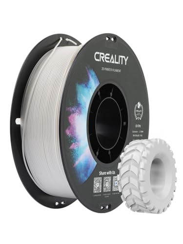 Creality TPU Filament 1.75mm, 3D Printing Filament, High Hardness & Resilience, Soft Adhesive Material, Elastic, 1kg(2.2lbs) TPU Filament for 3D Printer (White)